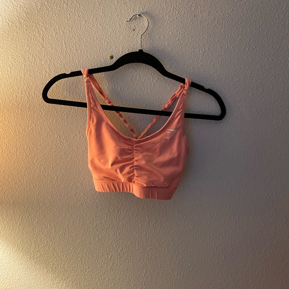 Pink gym shark bra